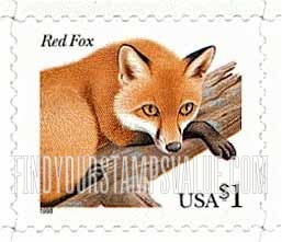 FindYourStampsValue: RED FOX - Flora and Fauna, Self-adhesive