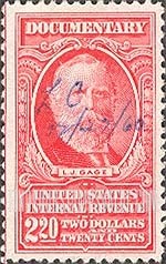 FindYourStampsValue: DOCUMENTARY ISSUE - L.J. Gage