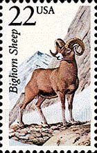 FindYourStampsValue: BIGHORN SHEEP - North American Wildlife