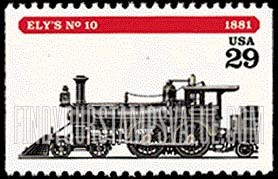 FindYourStampsValue: LOCOMOTIVES - Ely's No.10