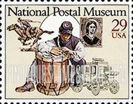 FindYourStampsValue: NATIONAL POSTAL MUSEUM - Pony Express Rider, Civil War Soldier, Concord Stagecoach
