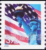 FindYourStampsValue: Flag and Statue of Liberty, Self-Adhesive Coil Stamp