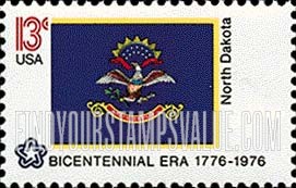 FindYourStampsValue: STATE FLAGS - North Dakota