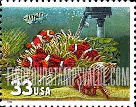 FindYourStampsValue: AQUARIUM FISH, Reef Fish - Fish, Heater/aerator, Self-Adhesive stamp