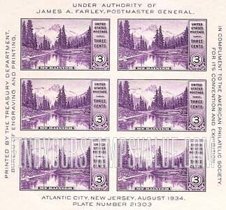 FindYourStampsValue: AMERICAN PHILATELIC SOCIETY - Mt. Rainier and Mirror Lake, Special Printing