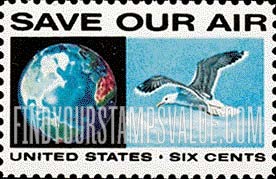 FindYourStampsValue: ANTI-POLLUTION - Globe and seagull