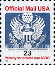 FindYourStampsValue: OFFICIAL MAIL - Great Seal, 23c