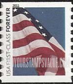 FindYourStampsValue: FLAG, Self-Adhesive Coil stamp