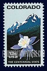 FindYourStampsValue: COLORADO STATEHOOD - Columbine and Rocky Mountains