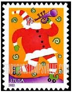 FindYourStampsValue: CHRISTMAS - Santa Claus with Trumpet, Self-Adhesive stamp
