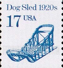 FindYourStampsValue: DOG SLED 1920s - Transportation Coil