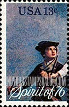 FindYourStampsValue: AMERICAN BICENTENNIAL - Spirit of '76 Drummer Boy