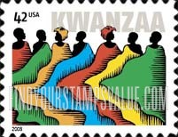 FindYourStampsValue: KWANZAA - People in Robes, Self-Adhesive stamp
