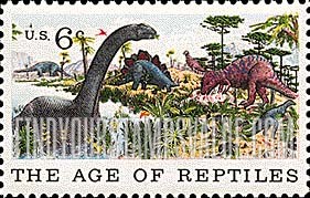 FindYourStampsValue: NATURAL HISTORY - Brontosaurus, Stegosaurus and Allosaurus