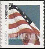 FindYourStampsValue: FLAG, Self-Adhesive Coil stamp