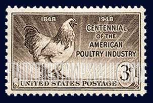 FindYourStampsValue: AMERICAN POULTRY INDUSTRY CENTENNIAL - Light Brahma Rooster