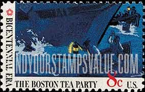 FindYourStampsValue: BOSTON TEA PARTY - Boats and Ship's Hull