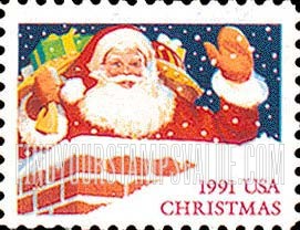FindYourStampsValue: CHRISTMAS - Santa Claus in Chimney