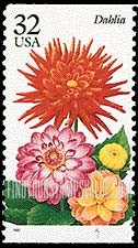 FindYourStampsValue: GARDEN FLOWERS - Dahlia, booklet stamp