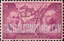 FindYourStampsValue: NORTHWEST ORDINANCE - Manasseh Cutler, Rufus Putnam and Map of Northwest Territory