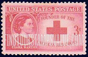 FindYourStampsValue: CLARA BARTON, Founder of the American Red Cross