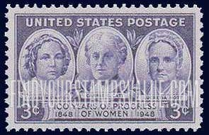 FindYourStampsValue: PROGRESS OF WOMEN - Elizabeth Stanton, Carrie C.Catt and Lucretia Mott