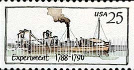 FindYourStampsValue: STEAMBOATS - "Experiment", 1788-90, booklet stamp