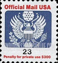 FindYourStampsValue: OFFICIAL MAIL - Great Seal, 23c