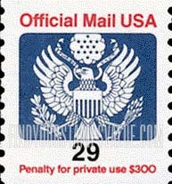 FindYourStampsValue: OFFICIAL MAIL - Great Seal, 29c, Coil Stamp