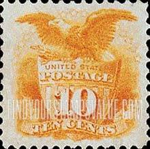 FindYourStampsValue: SHIELD AND EAGLE - Re-issue