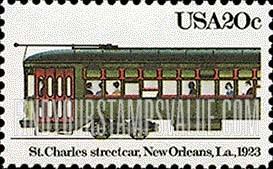FindYourStampsValue: STREETCARS - St. Charles, New Orleans, Louisiana