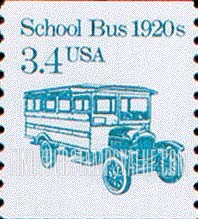 FindYourStampsValue: SCHOOL BUS 1920s - Transportation Coil