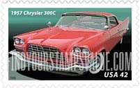FindYourStampsValue: TAIL FINS AND CHROME - 1957 Chrysler 300C, Self-Adhesive stamp