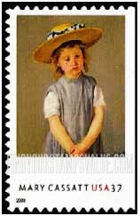 FindYourStampsValue: MARY CASSATT PAINTINGS - Child in a Straw Hat, Self-Adhesive Booklet Stamp