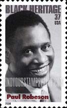 FindYourStampsValue: BLACK HERITAGE SERIES - Paul Robeson, Actor, Singer, Athlete and Activist, Self-Adhesive stamp