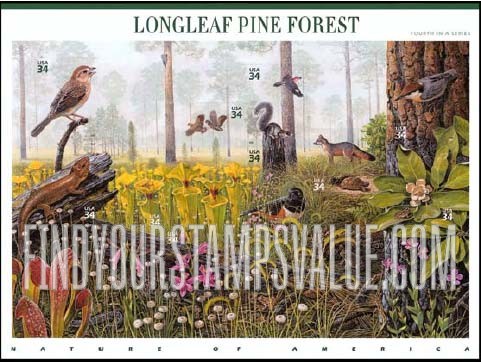 FindYourStampsValue: LONGLEAF PINE FOREST, Self-Adhesive stamps