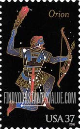 FindYourStampsValue: CONSTELLATIONS - Orion, Self-Adhesive stamp