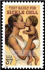 FindYourStampsValue: SICKLE CELL DISEASE AWARENESS - Mother and Child, Self-Adhesive stamp