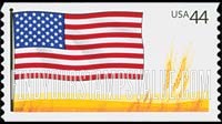 FindYourStampsValue: FLAGS OF OUR NATION - American Flag and Wheat, Self-Adhesive Coil stamp