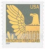 FindYourStampsValue: Eagle in Gold on Colored Background, Coil Stamp