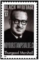 FindYourStampsValue: BLACK HERITAGE - Thurgood Marshall, Supreme Court Justice, Self-Adhesive stamp