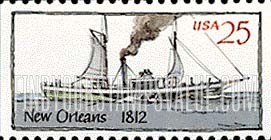 FindYourStampsValue: STEAMBOATS - "New Orleans", 1812, booklet stamp