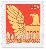 FindYourStampsValue: Eagle in Gold on Colored Background, Coil Stamp