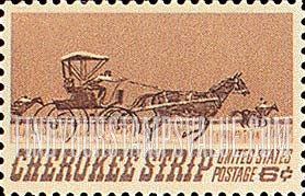 FindYourStampsValue: THE CHEROKEE STRIP OPENING TO SETTLERS, 75th ANNIVERSARY