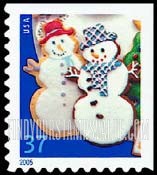 FindYourStampsValue: CHRISTMAS COOKIES - Snowmen, Booklet stamp