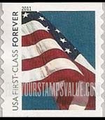 FindYourStampsValue: FLAG, Self-Adhesive Coil stamp