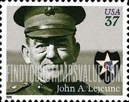 FindYourStampsValue: DISTINGUISHED MARINES - Lt. Gen. John A. Lejeune, 2nd Infantry Division Insignia, Self-Adhesive stamp