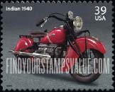 FindYourStampsValue: MOTORCYCLES - 1940 Indian Four, Self-Adhesive stamp