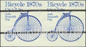 FindYourStampsValue: BICYCLE 1870s - Transportation, Coil Stamp