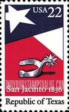 FindYourStampsValue: REPUBLIC OF TEXAS, 150th ANNIVERSARY